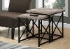 Taupe Nesting Tables with Black Legs - Set of 2