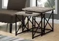 Taupe Nesting Tables with Black Legs - Set of 2