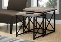 Taupe Nesting Tables with Black Legs - Set of 2