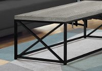 Gray Coffee Table with Black Metal Base - Lewiston-2