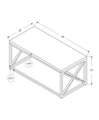 Gray Coffee Table with Black Metal Base - Lewiston-5