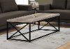 Industrial Taupe Wood Coffee Table with Black Base - Lewiston