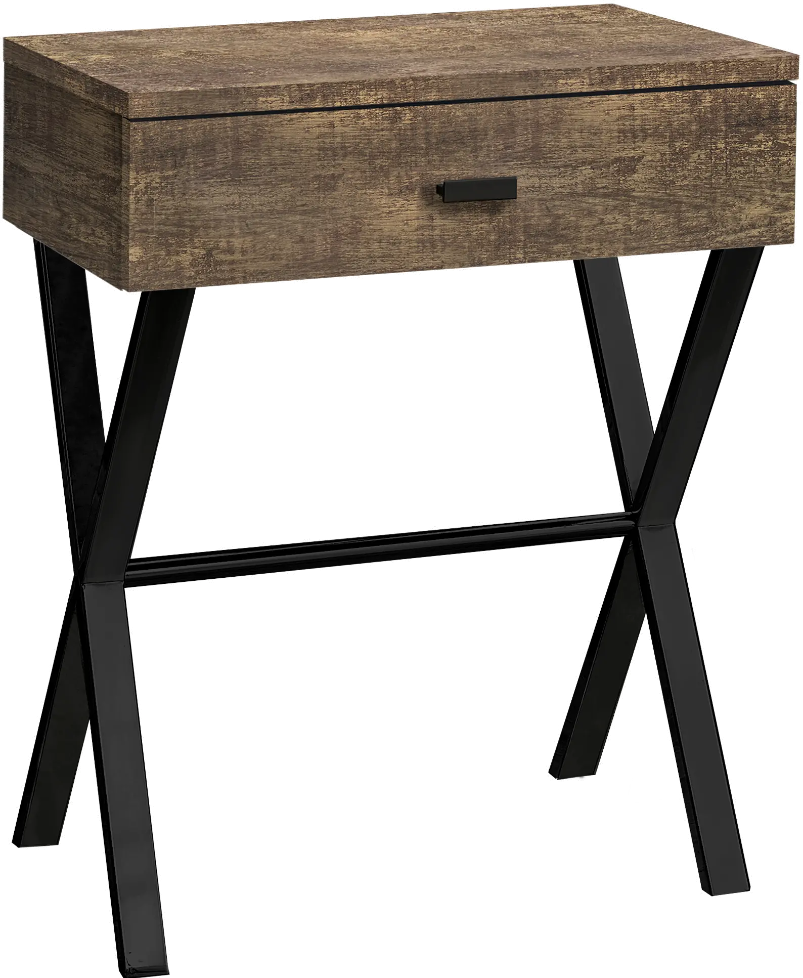 Brown Accent Table with Drawer-3