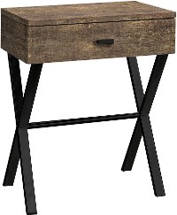 Brown Accent Table with Drawer-3