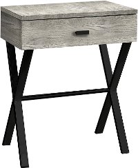 Gray Accent Table with Drawer-3