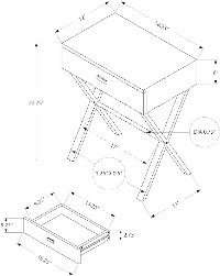 Gray Accent Table with Drawer-4