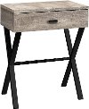 Taupe Accent Table with Drawer