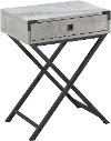 Gray Cement Accent Table with Black Nickel Metal Legs