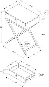 Gray Cement Accent Table with Black Nickel Metal Legs-5