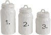 6 Inch White and Black Ceramic Lidded Canister with Number