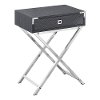 Dark Gray Accent Table with Chrome Metal Legs