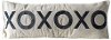 White Cotton Canvas Throw Pillow with Black XOXO Applique
