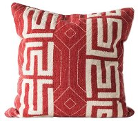 20 Inch Red Embroidered Throw Pillow