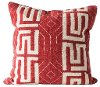 Clearance 20 Inch Red Embroidered Throw Pillow