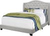 Light Gray Velvet Queen Upholstered Bed - Harrison