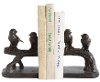 Rust Bird on Branch Bookend Pair