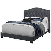 Dark Gray Velvet Queen Upholstered Bed - Harrison-3
