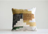 20 Inch Multi Color Wool Woven Throw Pillow