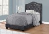 Dark Gray Velvet Twin Upholstered Bed - Harrison