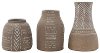 Clearance 5 Inch Brown and White Hand Painted Terracotta Vase
