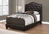 Traditional Brown Upholstered Twin Bed - Harrison