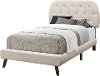 Beige Linen Twin Upholstered Bed - Delaware