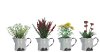 5 Inch Multi Color Faux Flowers in Ceramic Pitcher