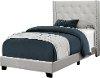 Contemporary Gray Velvet Twin Upholstered Bed - Maine