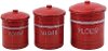 8 Inch Red Enameled Vintage Container with Lid