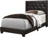 Contemporary Dark Brown Twin Upholstered Bed - Maine
