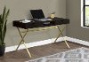 Cappuccino and Gold 48 Inch Computer Desk