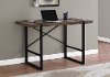 Brown and Black Metal Computer Desk