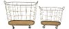 23 Inch Distressed Silver Metal Laundry Basket on Casters