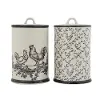 Clearance Assorted 9 Inch Beige and Black Chicken Stoneware Canister