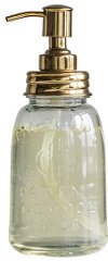 8 Inch Gold Mason Jar for Soap with Pump
