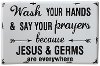 Distressed White and Black Wash Your Hands Metal Wall Decor