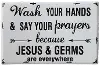 Distressed White and Black Wash Your Hands Metal Wall Decor