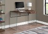 Brown Wood and Glass Computer Desk