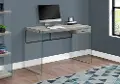Contemporary Gray and Glass Computer Desk