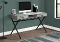 Gray Wood and Black Metal Desk