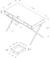 Taupe Wood Desk with Black Metal Base-5