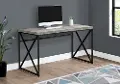 Gray Wood Top Computer Desk with Black Metal