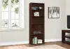 Cherry Brown 5 Shelf 72 Inch Bookcase