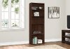 Cherry Brown 5 Shelf 72 Inch Bookcase