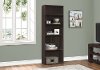 Contemporary Cappuccino 5 Shelf Bookcase