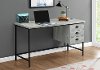 Gray and Black Metal Computer Desk