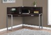 Cappuccino Corner Desk with Silver Desk