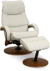 Mist White Swivel Recliner with Ottoman - Quantum