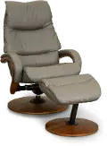 Ardesia Gray Swivel Recliner with Ottoman - Quantum