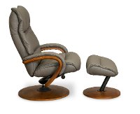 Ardesia Gray Swivel Recliner with Ottoman - Quantum-2